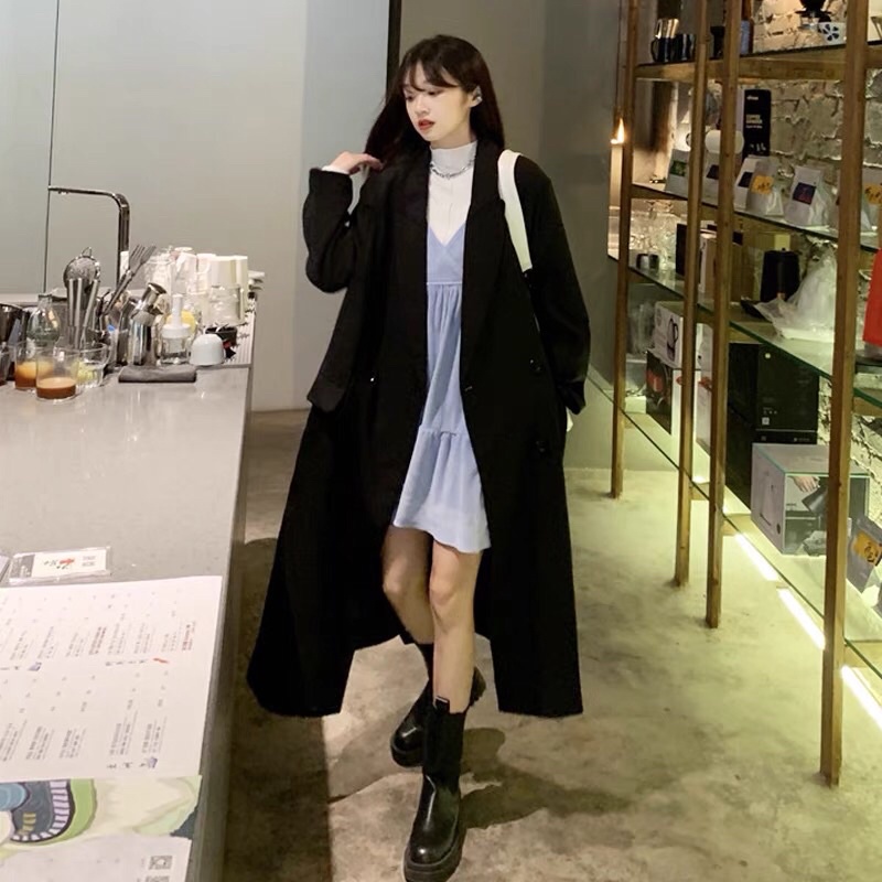 TKLIHN Áo khoác VEST ulzzang dáng dài phong cách FASHION Hàn Quốc 2021