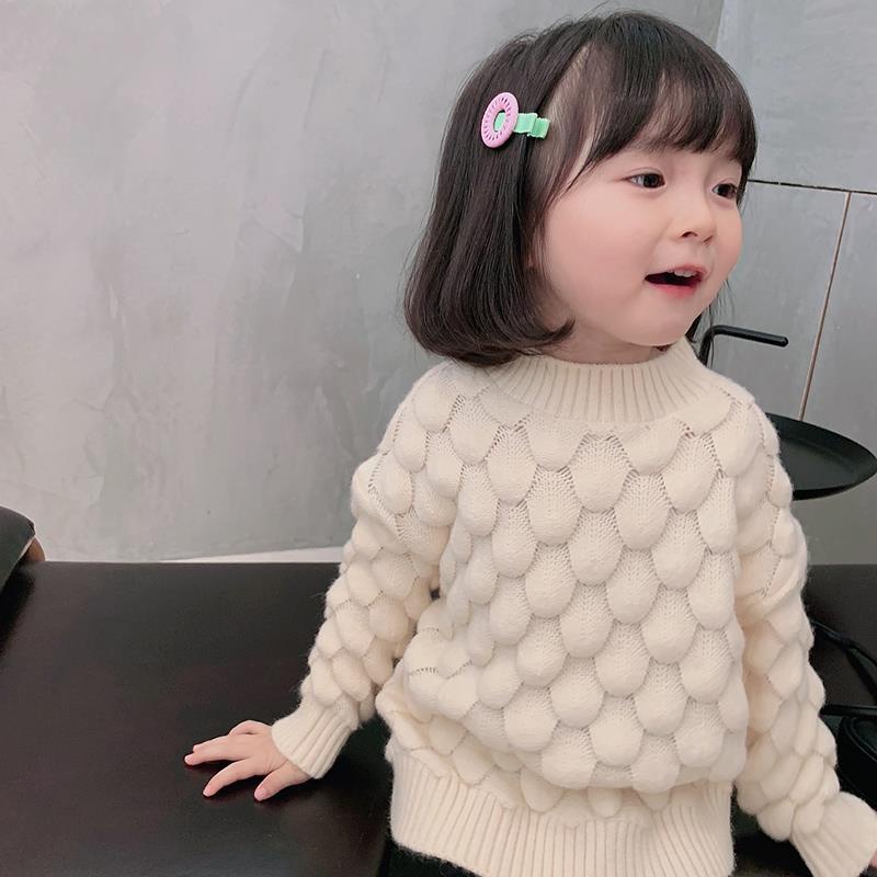 Áo sweater cao cổ chui đầu phong cách Hàn Quốc thời trang thu đông cho bé gái