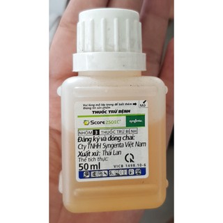 Thuốc trừ bệnh Score 250EC trị phấn trắng, đốm lá trên hoa mai, lan, hồng  - Chai 50ml