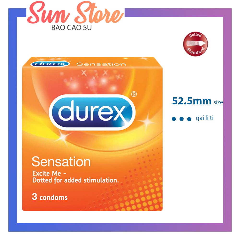BAO CAO SU DUREX SENSATION GAI ( HỘP 3 CÁI)