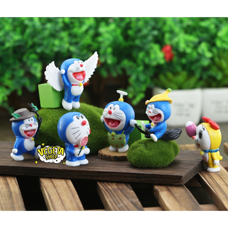 Mô hình Doraemon Doremon - Set 6 nhân vật Doraemon Doremon Dorami Doremi - 6cm