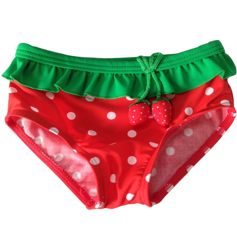 Bộ Bikini In Hình Quả Dâu Tây Và Dứa Kèm Mũ Đi Biển Cho Bé