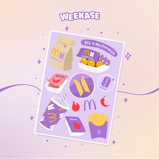 Bộ sticker hoạt hình xinh xắn bằng nhựa PVC in hình B.T.S meal