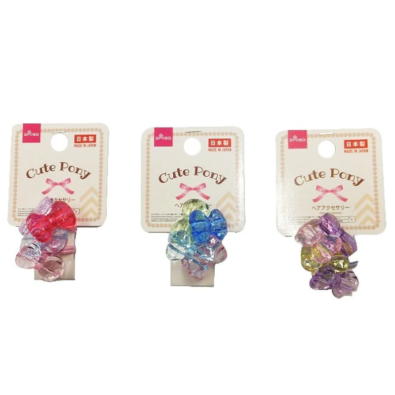 Daiso Đồ Cột Tóc Trẻ Em Kids Pony - Crystal Ribbons 2 Pieces -