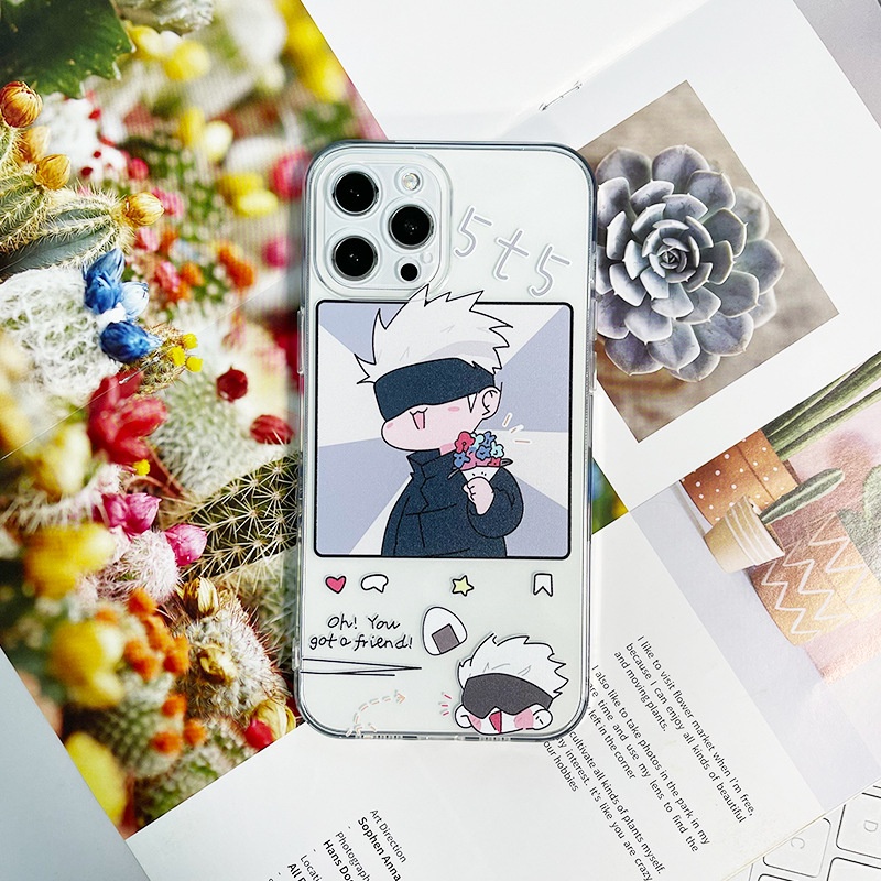Ốp điện thoại họa tiết Jujutsu Kaisen Satoru Gojo cho Iphone 5 5s 5c Se 6 6s 7 8 11 12 Plus Mini X Xs Xr Pro Max