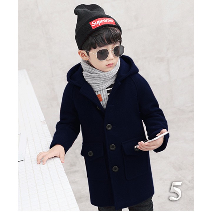 [LH6128} Áo khoác dạ giữ ấm cho bé trai 12-42kg