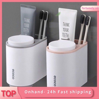 Toothbrush holder with 2 convenient bathroom wall stickers