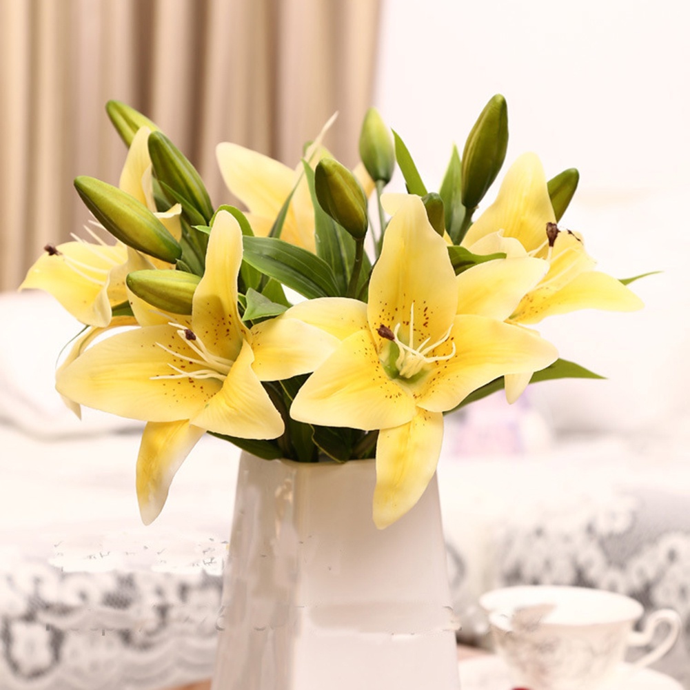 1 Cành Hoa Lily Nhân Tạo Trang Trí Nhà Cửa / Văn Phòng / Tiệc Cưới