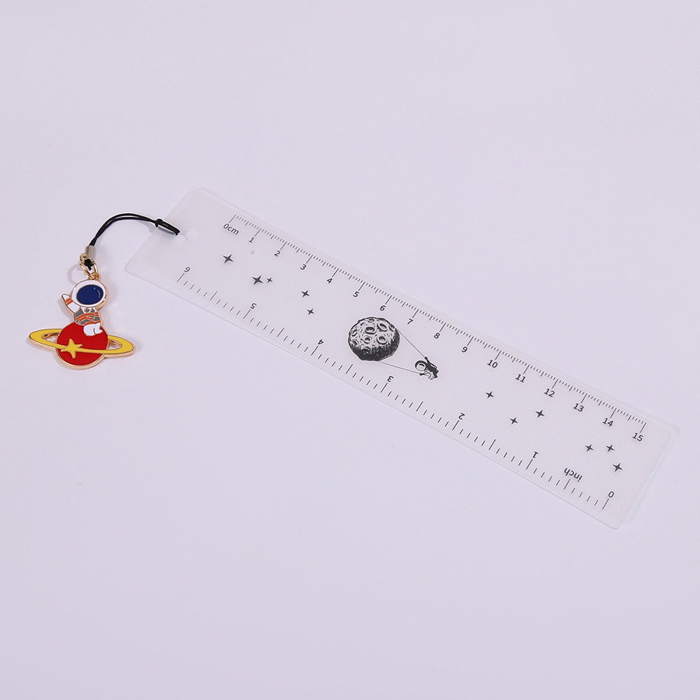 1 Thước Đánh Dấu Sách Trong Suốt Họa Tiết Phi Hành Gia Hoạt Hình Sáng Tạo