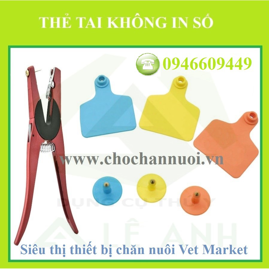 Thẻ tai không in số D cao cấp thông dụng cho heo, bò, dê