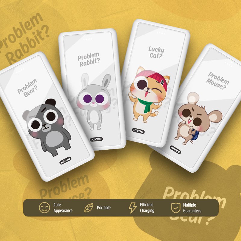 Kivee Cartoon Pin dự phòng dài 10000mAh