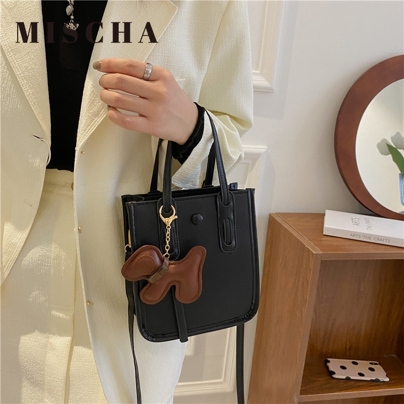 Mischa Túi Đeo Vai Bằng Da PU Màu Trơn Kiểu retro Thời Trang Công Sở