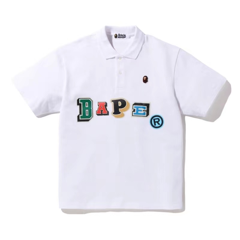 Áo Thun POLO Bape Tay Ngắn Họa Tiết Rằn Ri Phiên Bản Giới Hạn Thời Trang Cho Nam