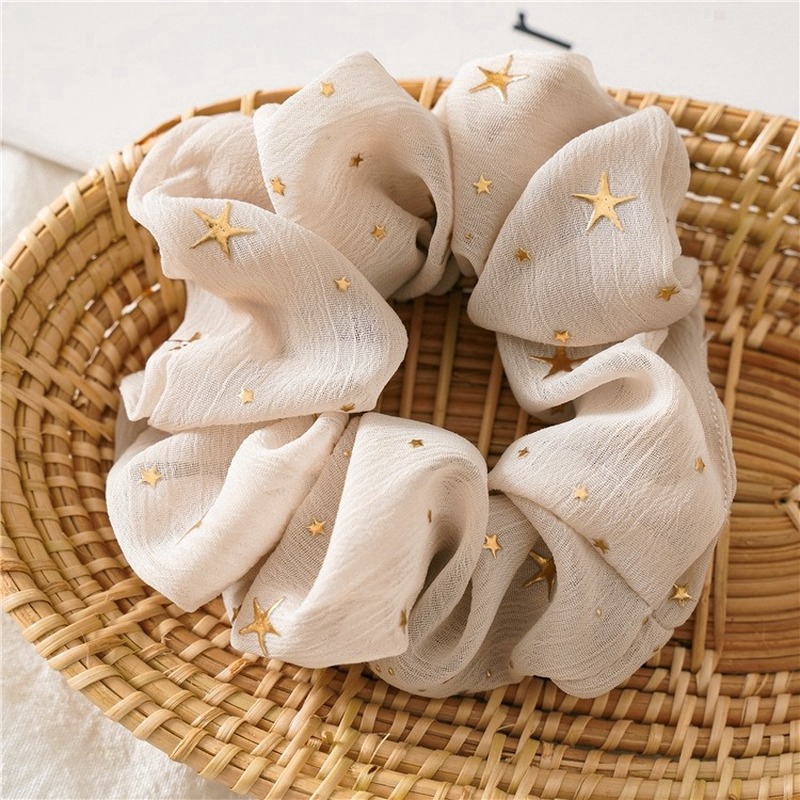 MANYUE Dây buộc tóc vải chiffon thời trang Hàn Quốc cho nữ