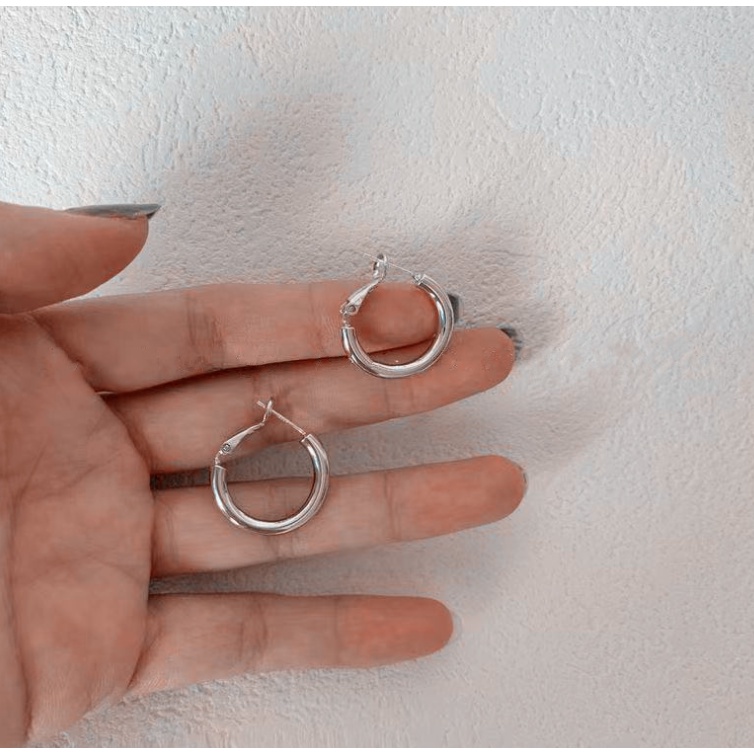 📛 RẺ VÔ ĐỊCH 📛 Bông tai vòng màu bạc đơn giản cá tính phong cách hàn Quốc