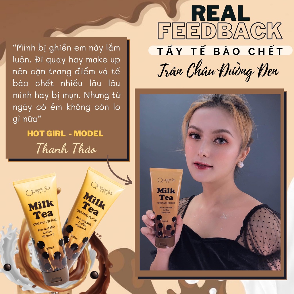 [FreeShip + Tặng Quà] Tẩy Tế Bào Chết Queenie Skin - Tẩy Tế Bào Chết Milk Tea Queenie Skin Date Mới Nhất