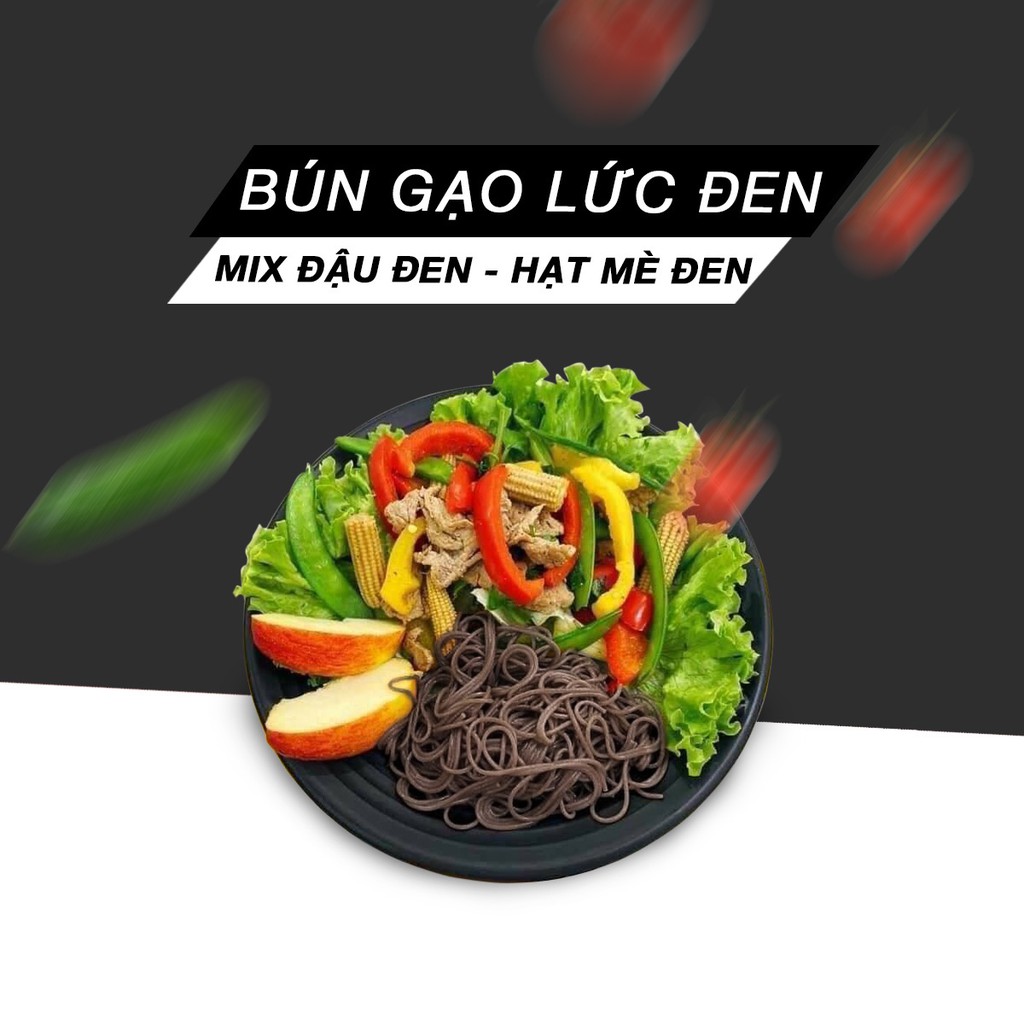 Bún Gạo Lức Đen ăn kiêng giảm cân EAT LEAN 100% Gạo Lức - Mix Đậu Đen Và Hạt Mè Đen