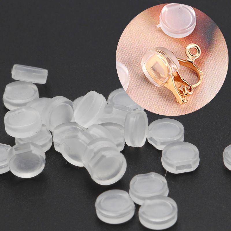 Bộ 100 đệm silicon gắn kẹp bông tai 4 kích thước giúp tạo sự thoải mái khi đeo