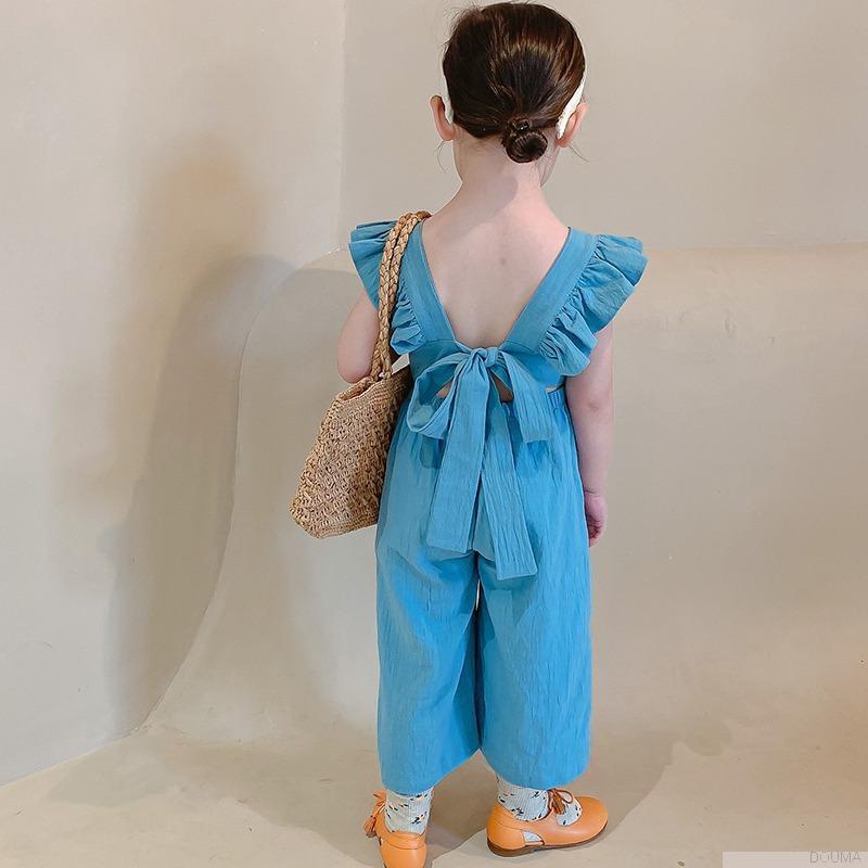 Áo liền quần không tay dáng rộng hở lưng phong cách Hàn Quốc phong cách cho nữ