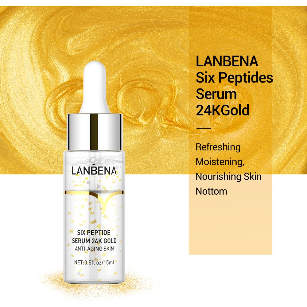 Set tinh chất Lanbena Vitamin C + chiết xuất vàng 24k + Hyaluronic Acid chống lão hóa dưỡng ẩm làm trắng sáng da