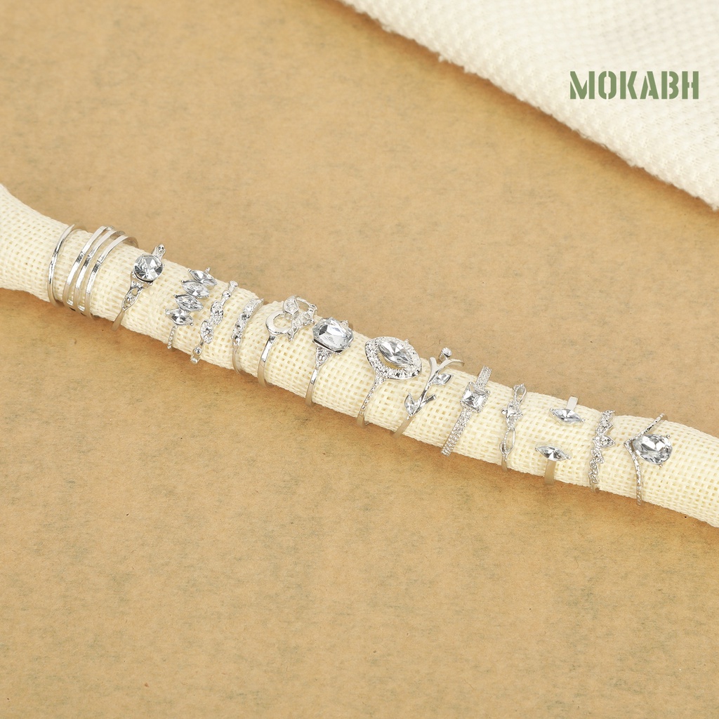 Bộ 15 Nhẫn Đính Đá Phong Cách Bohemian Thời Trang Cho Nữ