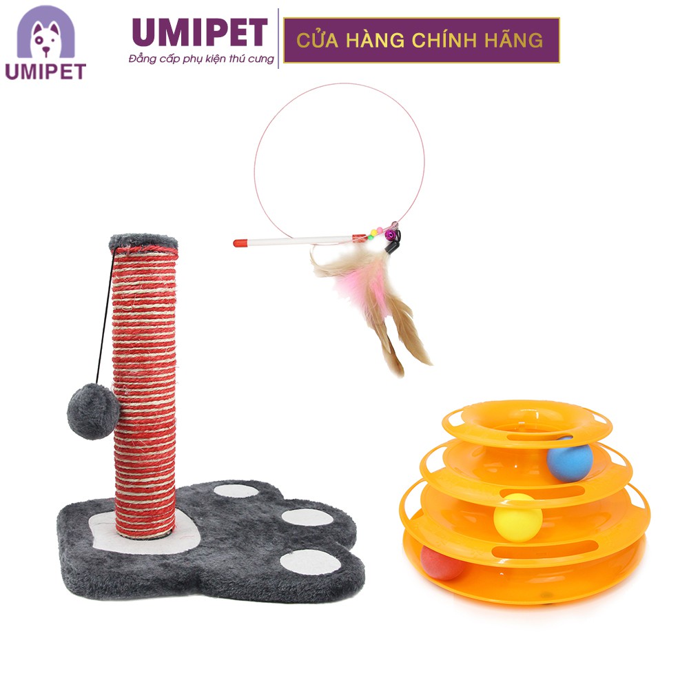 Combo góc nhỏ cho Mèo UMIPET gồm 3 sản phẩm đồ chơi cho thú cưng