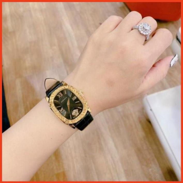 Đồng hồ nữ versace dây da, viền mặt thép tinh tế, siêu bền bảo hành 12 tháng