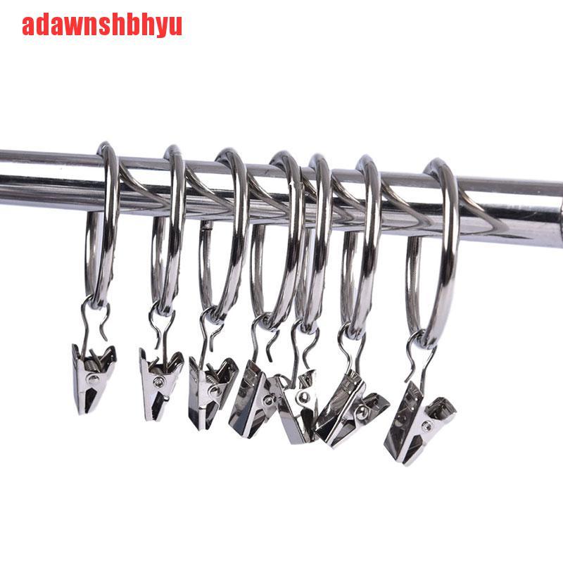 [adawnshbhyu]10PCS Home Decors High Qaulity Shower Curtain Rings Clamps Drapery Clips Window