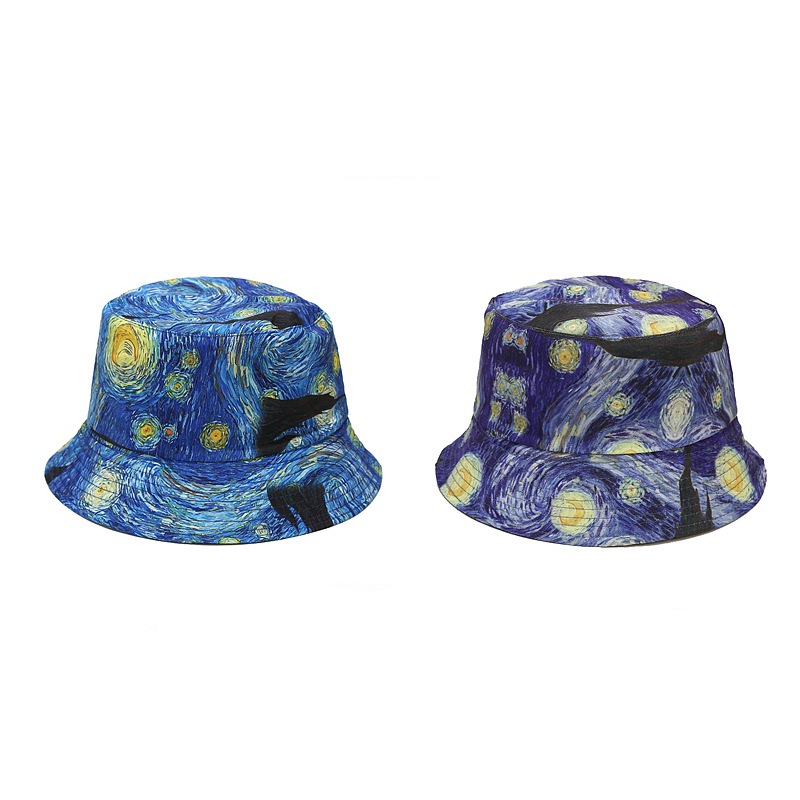 Mũ có vành họa tiết tranh sơn dầu Van Gogh thời trang