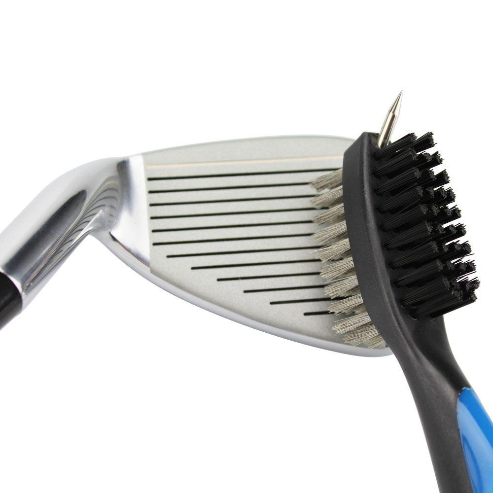 GLENES High Quality Retractable Groove Cleaner 2 Sided Groove Cleaning Brush Golf Club Brush Golf Zip-line Sporting Goods Durable Sharpener Tool Cleaner Golf Accessories/Multicolor
