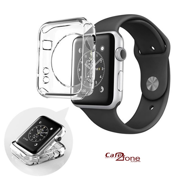 Ốp Apple Watch dẻo viền, chống sốc, chống trầy, trong suốt, full series - Cafe2fone