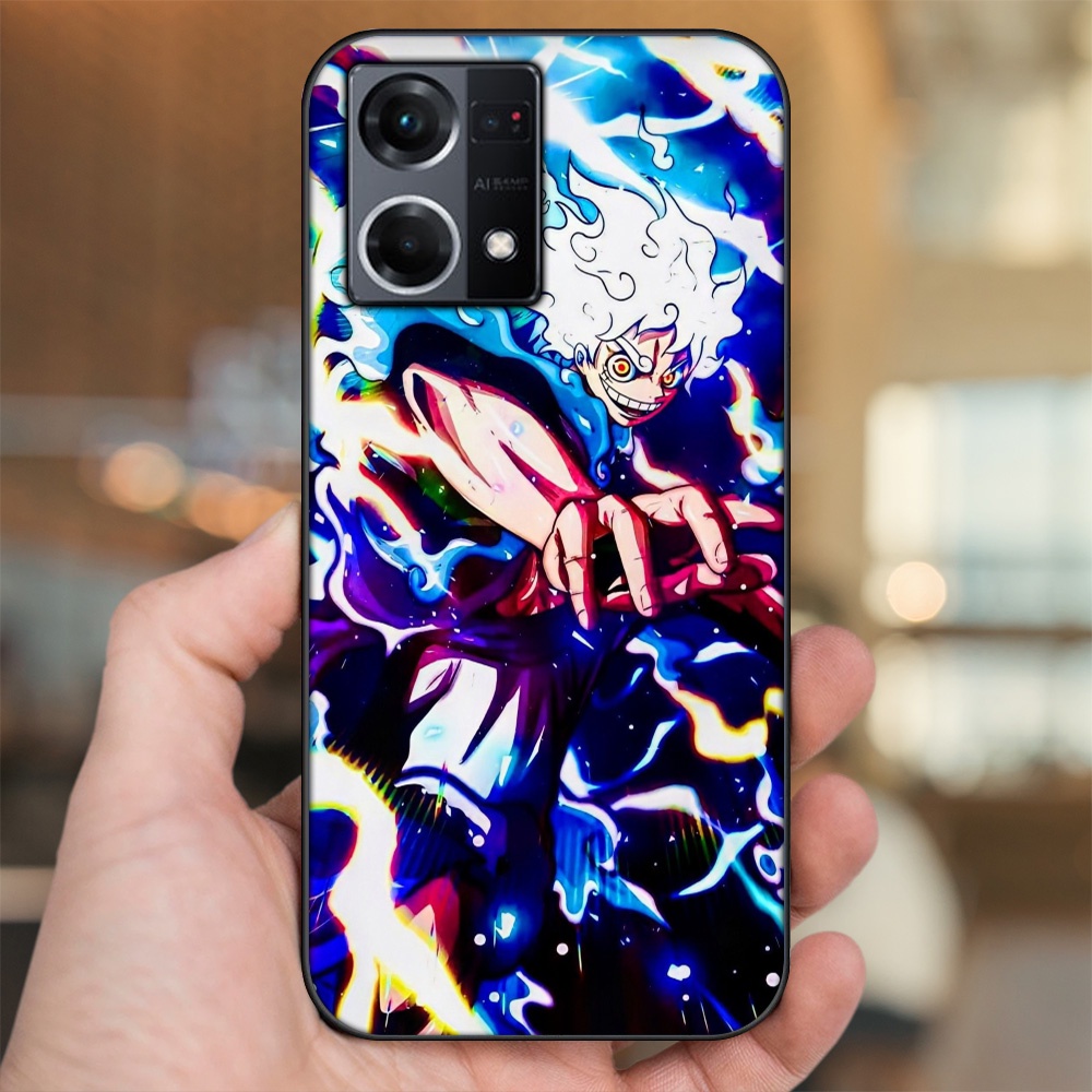 Ốp lưng Oppo Reno 8 4G viền đen in hình Luffy One Piece