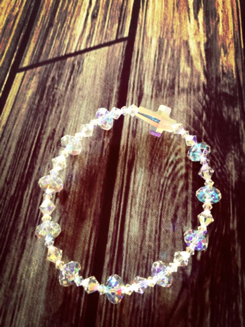 Vòng Tay Pha Lê Áo Chuỗi 10 Kinh Hạt Bánh Cam 8ly