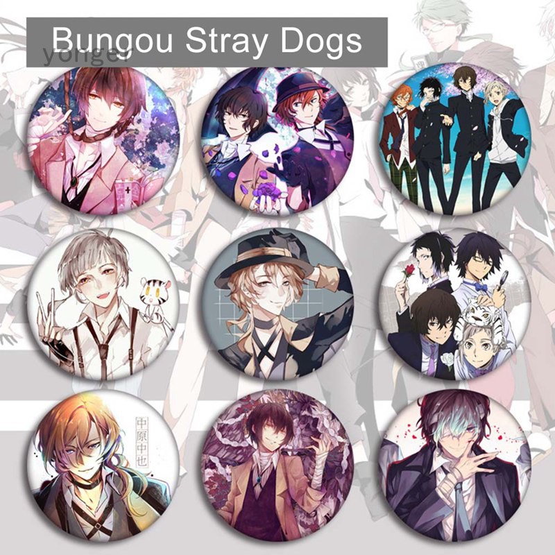 Ghim cài áo in hình các nhân vật truyện tranh Bungo Stray Dogs cho nam nữ