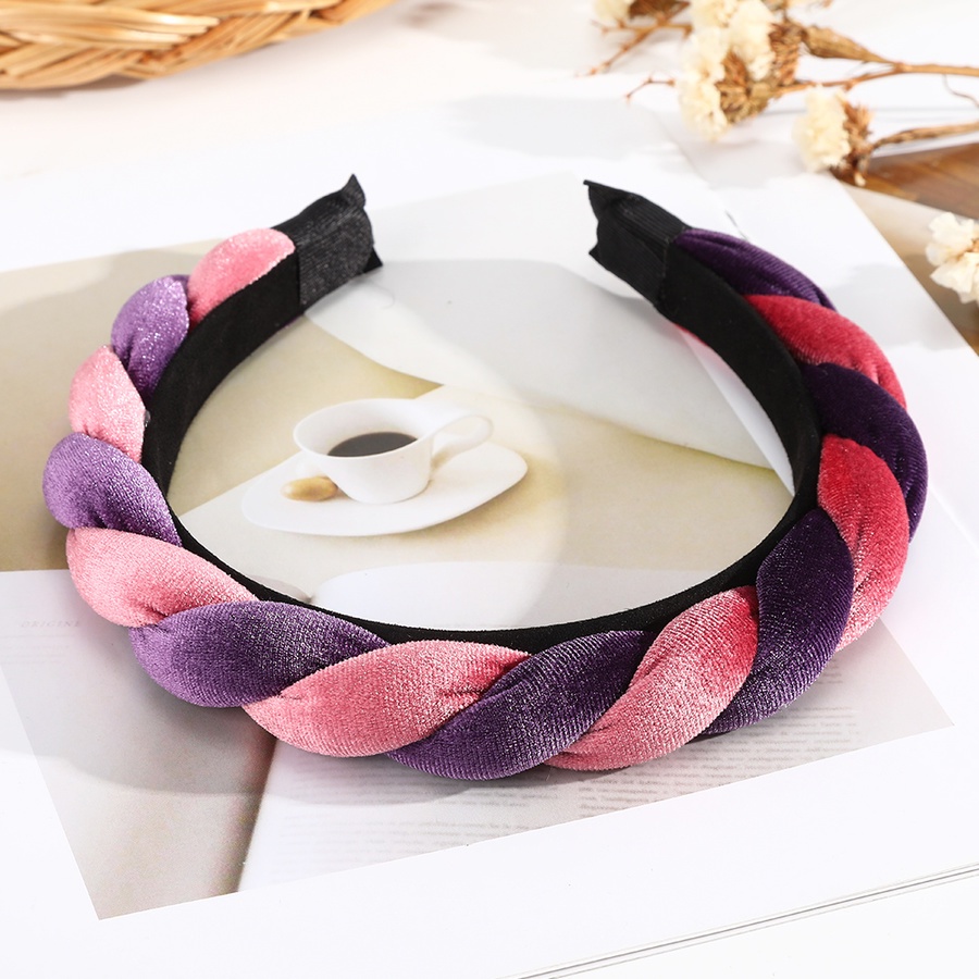 Băng đô vải nhung thắt bím thời trang Hàn Quốc cho nữ tùy chọn màu sắc