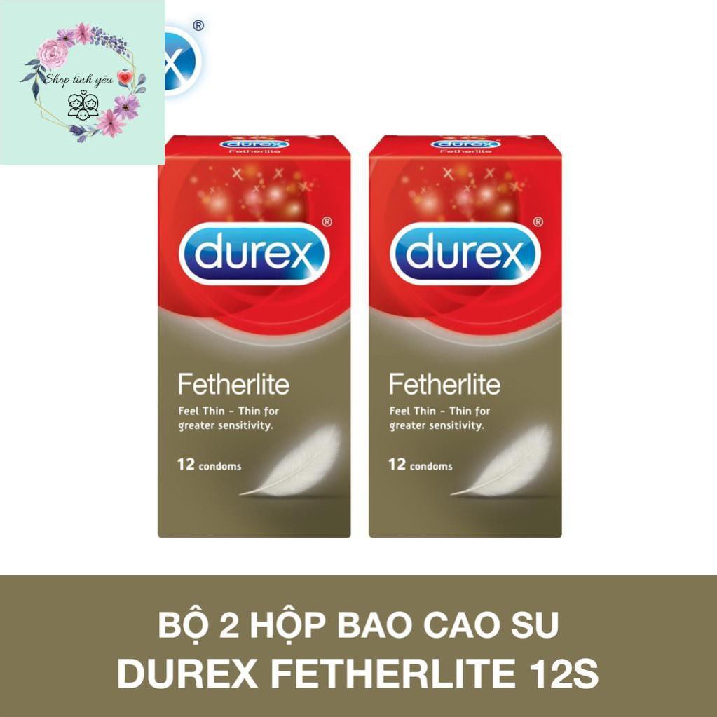 Bộ 2 hộp bao cao su Durex Fetherlite 12 bao ❤️ Siêu mỏng - chính hãng ❤️