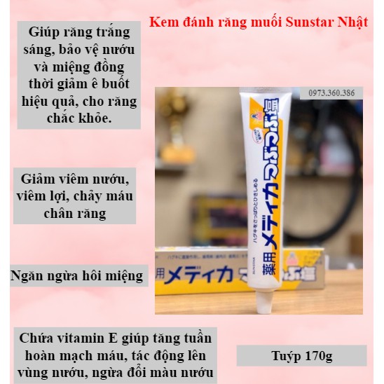 KEM ĐÁNH RĂNG MUỐI SUNSTAR 170G NHẬT BẢN