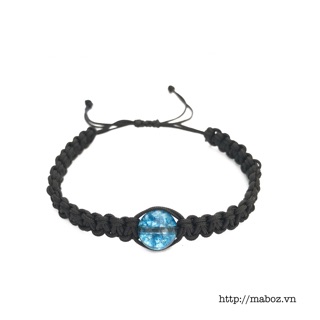Vòng tay dây vải đá Aquamarine Ocean