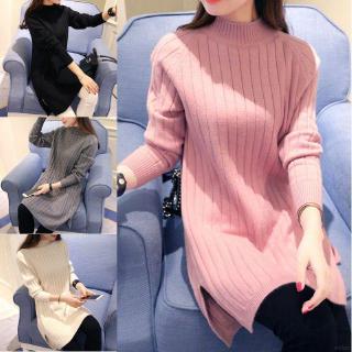 Đầm len dáng dài xẻ tà thanh lịch