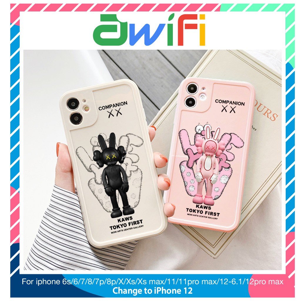 Ốp lưng iphone viền nổi bóng kaws tokyo 6plus/6s/6splus/7/7plus/8/8plus/x/xr/xs/11/12/pro/max/plus/promax-Awifi B5-14