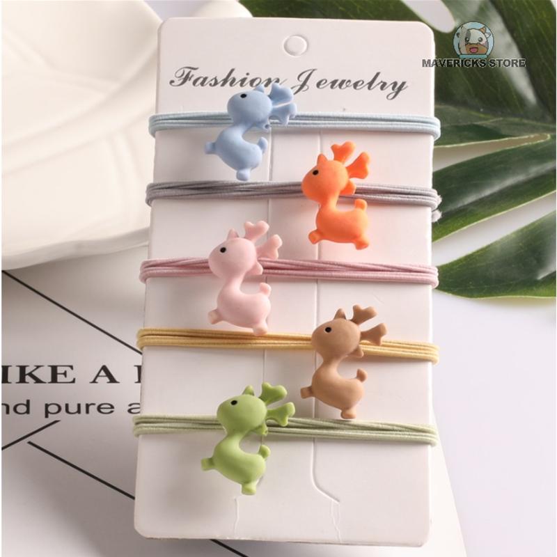 Dây cột tóc co giãn họa tiết hoạt hình phong cách Hàn Quốc nhiều màu tùy chọn