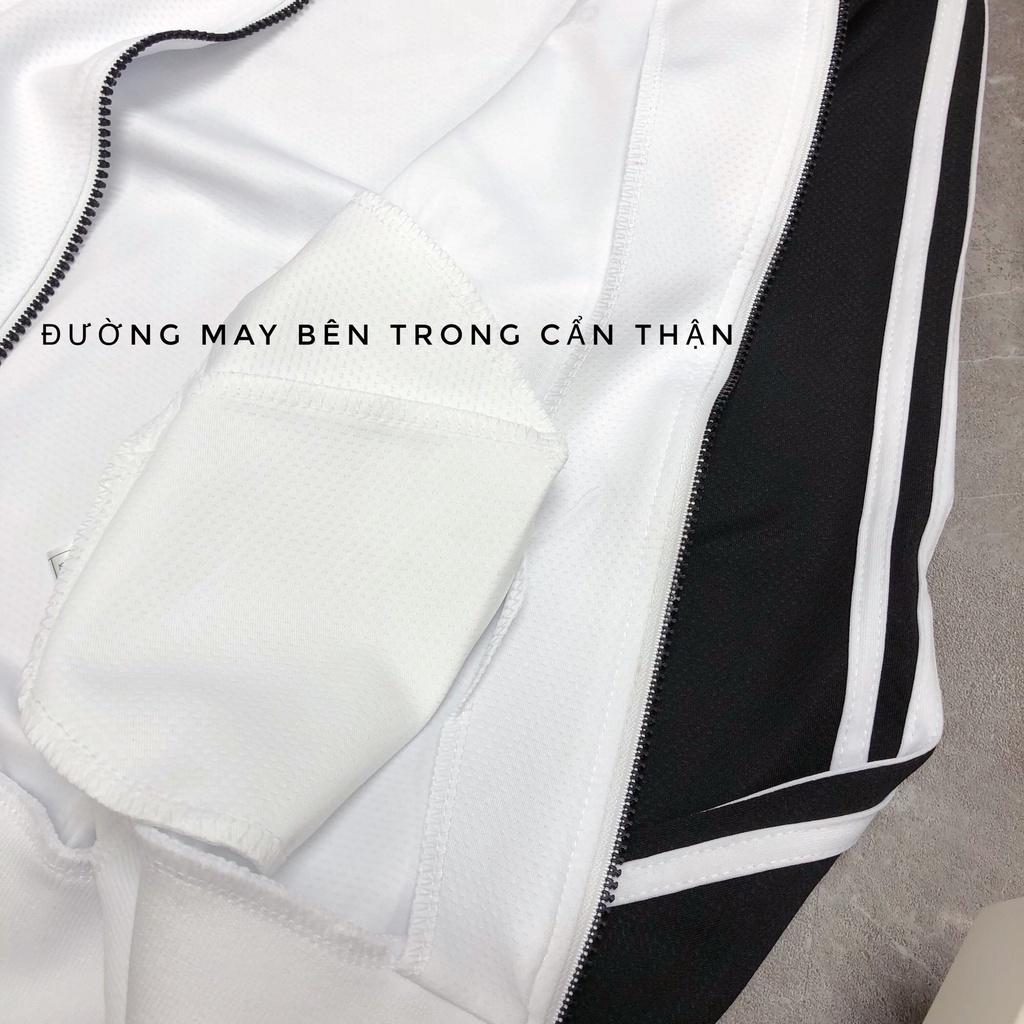 Bộ thể thao thu đông MÀU TRẮNG nam BIGSIZE cao cấp xuất khẩu kéo khóa tập gym yoga BDA - 8682