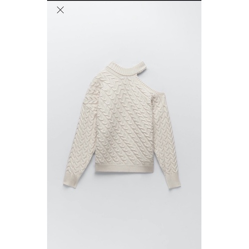 Áo len vặn thừng cutout Zara TQXK
