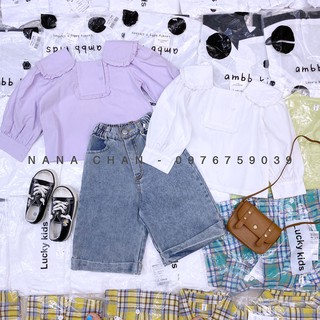 [A024] Áo sơ mi thô cổ bèo sz 80-130