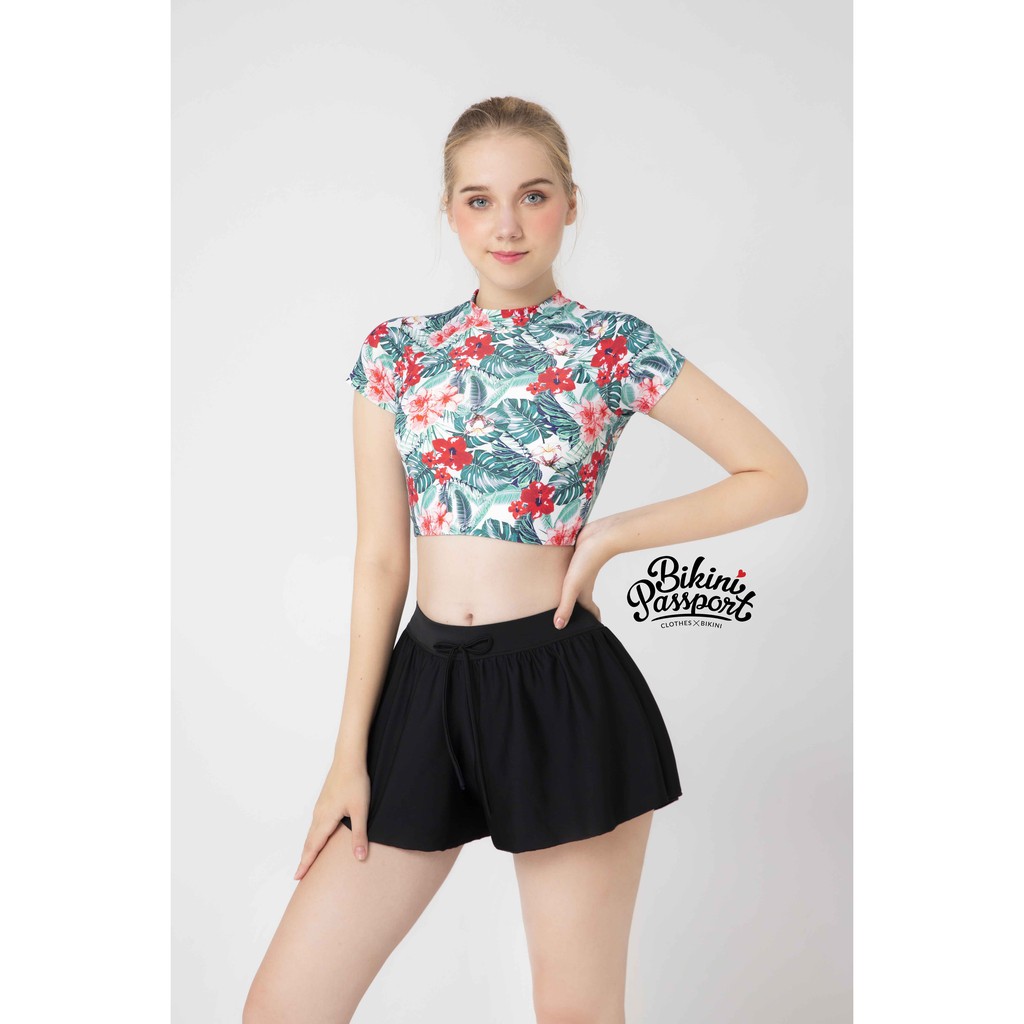 Quần bơi Nữ BIKINI PASSPORT kiểu kín đáo có dây rút - màu Đen - BS360_BL | BigBuy360 - bigbuy360.vn