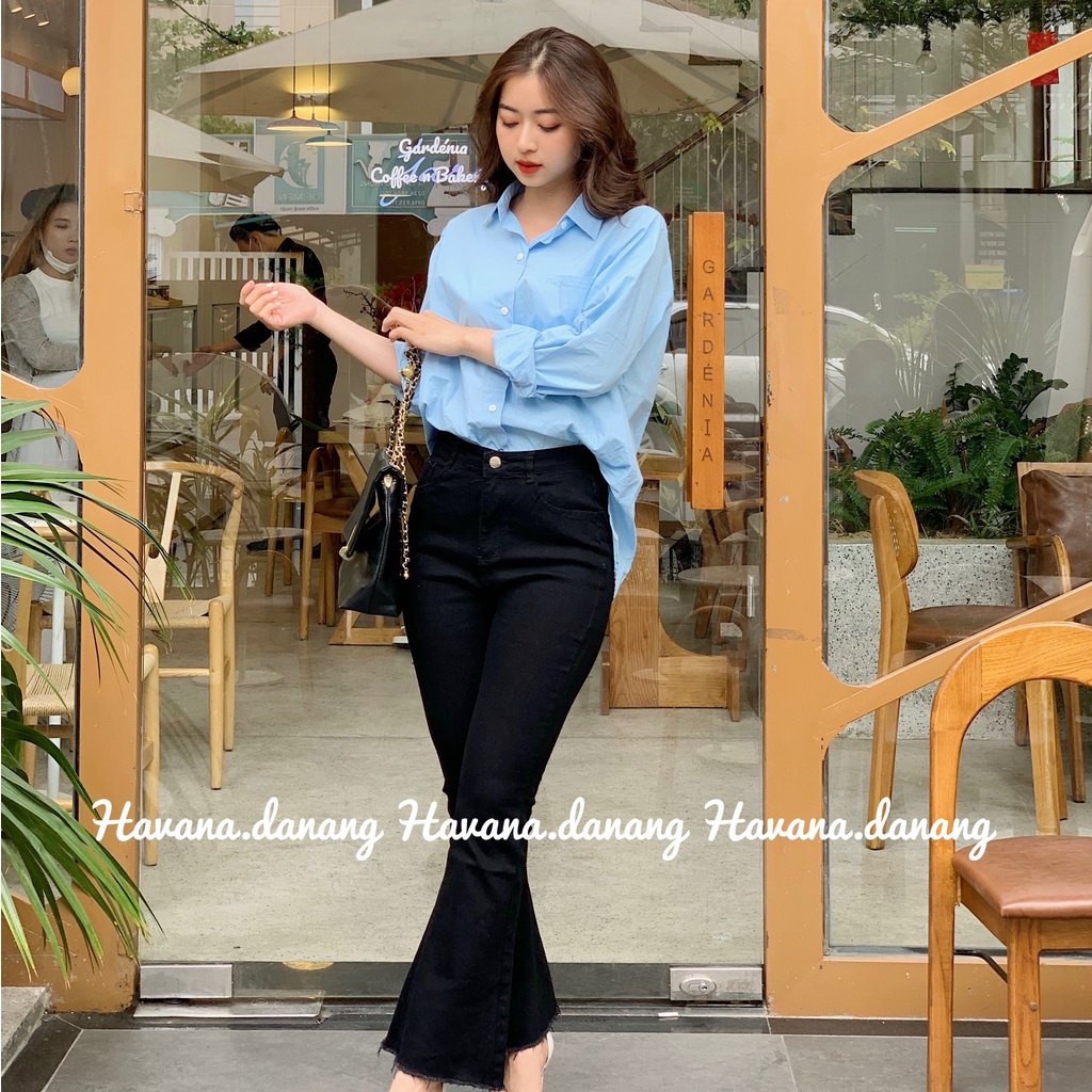 Quần jeans ống loe suông dài, jeans loe trơn | BigBuy360 - bigbuy360.vn