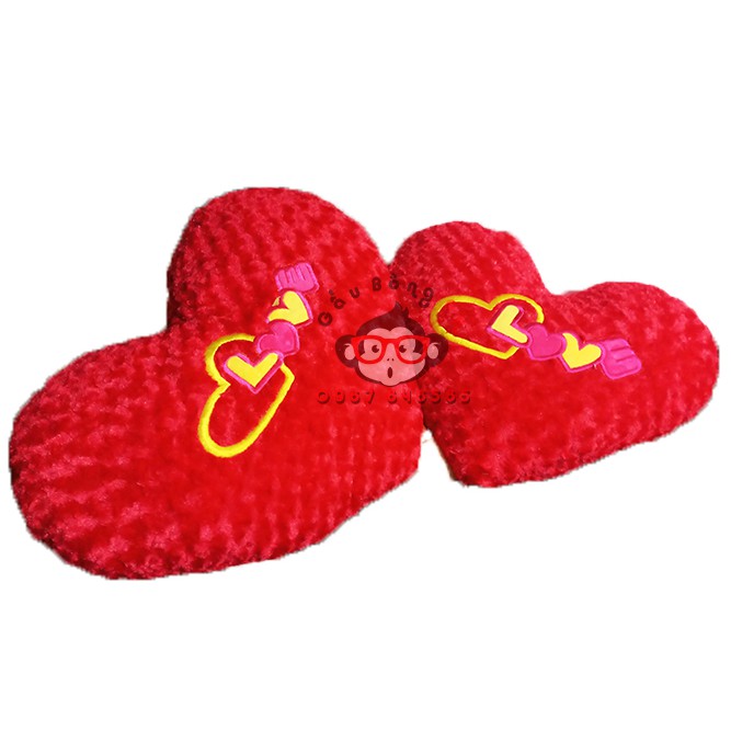 Gấu bông gối ôm Trái tim (2 size) lông xoắn mịn