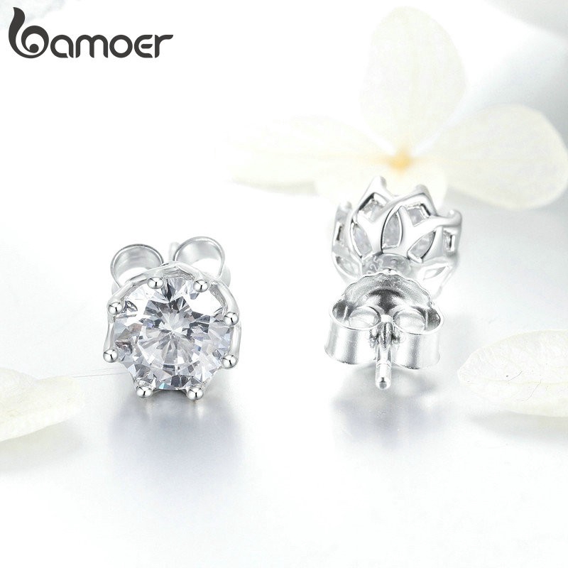 Khuyên Tai Bamoer Đính Đá Zirconia Long Lanh Sang Trọng Dành Cho Nữ