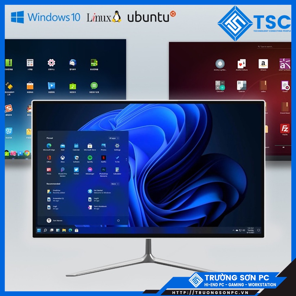 Bộ Máy Tính TSC AIO ALL IN ONE CPU Intel® Core™ i7/i5/i3 | Ram 4Gb | SSD 128Gb | Tích Hợp Wifi/ Loa | Màn 24 inch HD+