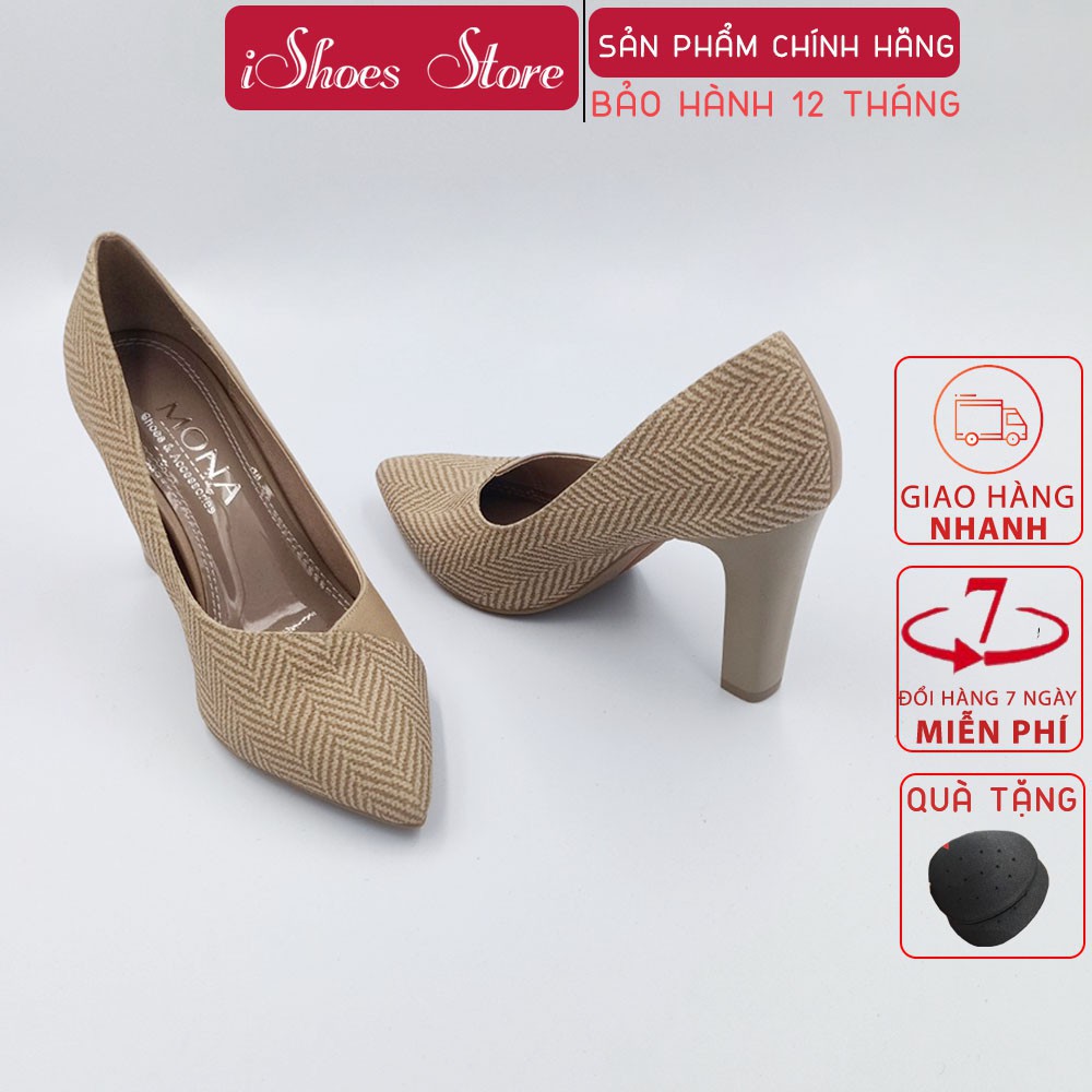 giày cao gót nữ [VIDEO + ẢNH THẬT] GIÀY CAO GÓT NỮ MONA PHỐI MÀU SANG CHẢNH - D725